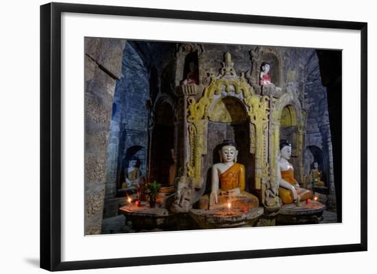 Statues of Buddha, Pagoda of Andaw, Dated 1521, Mrauk U, Rakhaing State, Myanmar (Burma), Asia-Nathalie Cuvelier-Framed Photographic Print