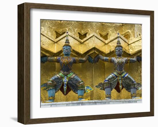 Statues of Demons on the Golden Chedi, Wat Phra Kaeo Complex (Grand Palace Complex), Bangkok, Thail-Richard Maschmeyer-Framed Photographic Print