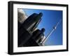 Statues of Marx and Engels, with TV Tower or Fernsehturm Beyond, Berlin, Germany-Gavin Hellier-Framed Photographic Print