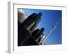 Statues of Marx and Engels, with TV Tower or Fernsehturm Beyond, Berlin, Germany-Gavin Hellier-Framed Photographic Print
