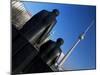 Statues of Marx and Engels, with TV Tower or Fernsehturm Beyond, Berlin, Germany-Gavin Hellier-Mounted Photographic Print