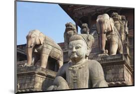 Statues of Nyatapola Temple-Ian Trower-Mounted Photographic Print