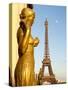 Statues of Palais De Chaillot and Eiffel Tower, Paris, France, Europe-Richard Nebesky-Stretched Canvas