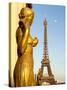 Statues of Palais De Chaillot and Eiffel Tower, Paris, France, Europe-Richard Nebesky-Stretched Canvas