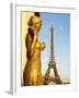 Statues of Palais De Chaillot and Eiffel Tower, Paris, France, Europe-Richard Nebesky-Framed Photographic Print