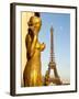 Statues of Palais De Chaillot and Eiffel Tower, Paris, France, Europe-Richard Nebesky-Framed Photographic Print