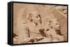 Statues of Pharaoh Ramesses II decorating facade of temple, The Great Temple, Abu Simbel, Nubia-Derek Hall-Framed Stretched Canvas