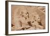 Statues of Pharaoh Ramesses II decorating facade of temple, The Great Temple, Abu Simbel, Nubia-Derek Hall-Framed Photographic Print