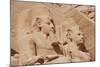 Statues of Pharaoh Ramesses II decorating facade of temple, The Great Temple, Abu Simbel, Nubia-Derek Hall-Mounted Photographic Print