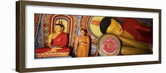 Statues of Seated, Standing and Sleeping Buddha, Isurumuniya, Anuradhapura, Sri Lanka, Asia-Bruno Morandi-Framed Photographic Print