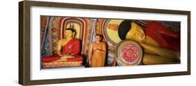 Statues of Seated, Standing and Sleeping Buddha, Isurumuniya, Anuradhapura, Sri Lanka, Asia-Bruno Morandi-Framed Photographic Print
