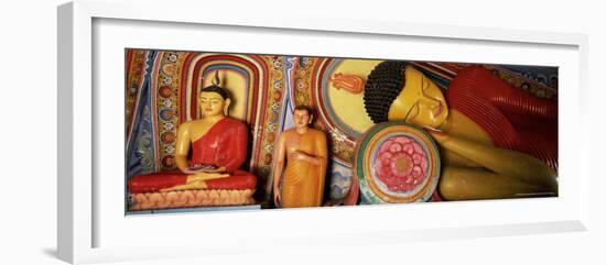 Statues of Seated, Standing and Sleeping Buddha, Isurumuniya, Anuradhapura, Sri Lanka, Asia-Bruno Morandi-Framed Photographic Print