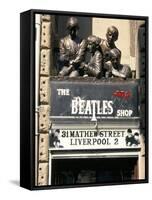 Statues of the Beatles, the Cavern Quarter, Liverpool, England, United Kingdom-Charles Bowman-Framed Stretched Canvas