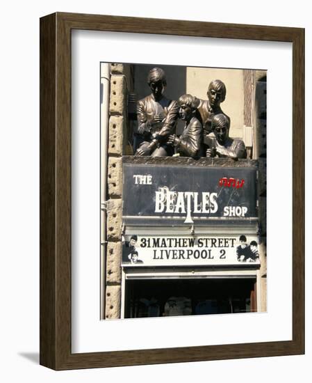 Statues of the Beatles, the Cavern Quarter, Liverpool, England, United Kingdom-Charles Bowman-Framed Photographic Print