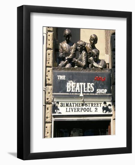 Statues of the Beatles, the Cavern Quarter, Liverpool, England, United Kingdom-Charles Bowman-Framed Photographic Print