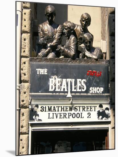 Statues of the Beatles, the Cavern Quarter, Liverpool, England, United Kingdom-Charles Bowman-Mounted Photographic Print