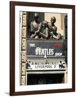 Statues of the Beatles, the Cavern Quarter, Liverpool, England, United Kingdom-Charles Bowman-Framed Photographic Print