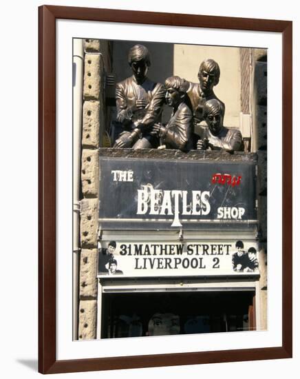 Statues of the Beatles, the Cavern Quarter, Liverpool, England, United Kingdom-Charles Bowman-Framed Photographic Print