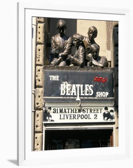 Statues of the Beatles, the Cavern Quarter, Liverpool, England, United Kingdom-Charles Bowman-Framed Photographic Print