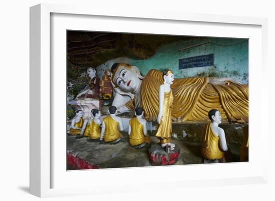 Statues of the Buddha at the Kawgun Buddhist Cave-Tuul-Framed Photographic Print