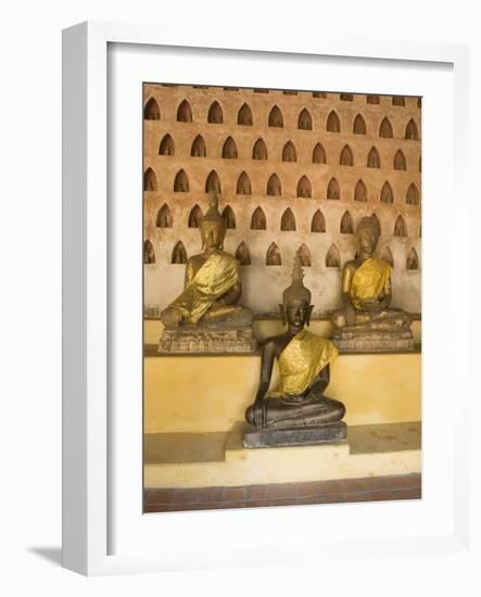 Statues of the Buddha, Wat Si Saket, Vientiane, Laos, Indochina, Southeast Asia, Asia-Richard Maschmeyer-Framed Photographic Print