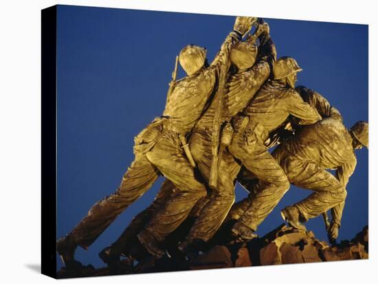 Statues of the U.S. Marine Corps on the Iwo Jima Memorial at Night in Arlington, Virginia, USA-Hodson Jonathan-Stretched Canvas