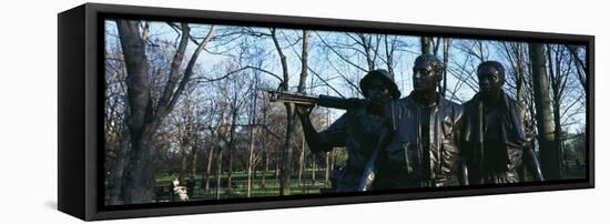 Statues of Three Soldiers at a Vietnam Veterans War Memorial, the Three Soldiers, Washington DC-null-Framed Stretched Canvas