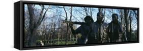 Statues of Three Soldiers at a Vietnam Veterans War Memorial, the Three Soldiers, Washington DC-null-Framed Stretched Canvas