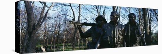 Statues of Three Soldiers at a Vietnam Veterans War Memorial, the Three Soldiers, Washington DC-null-Stretched Canvas