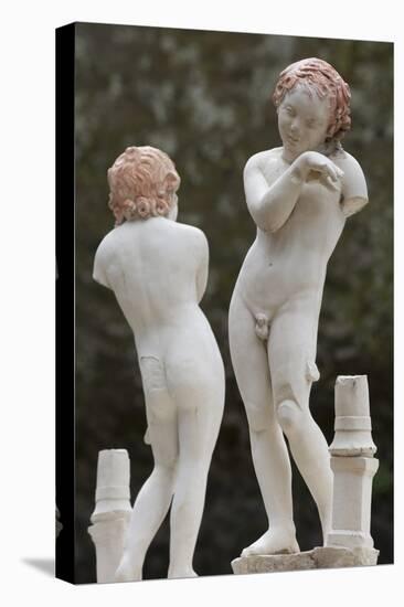 Statues of Two Boys in Herculaneum, UNESCO World Heritage Site, Campania, Italy, Europe-Martin Child-Stretched Canvas