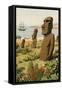 Statues on Easter Island-null-Framed Stretched Canvas