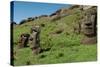 Statues on Isla De Pascua. Rapa Nui. Easter Island-Vladimir Krupenkin-Stretched Canvas