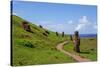 Statues on Isla De Pascua. Rapa Nui. Easter Island-Vladimir Krupenkin-Stretched Canvas