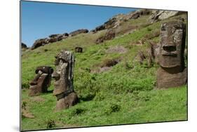 Statues on Isla De Pascua. Rapa Nui. Easter Island-Vladimir Krupenkin-Mounted Photographic Print