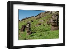 Statues on Isla De Pascua. Rapa Nui. Easter Island-Vladimir Krupenkin-Framed Photographic Print