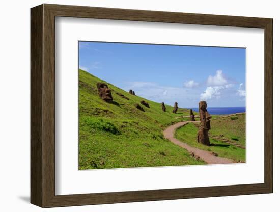 Statues on Isla De Pascua. Rapa Nui. Easter Island-Vladimir Krupenkin-Framed Photographic Print