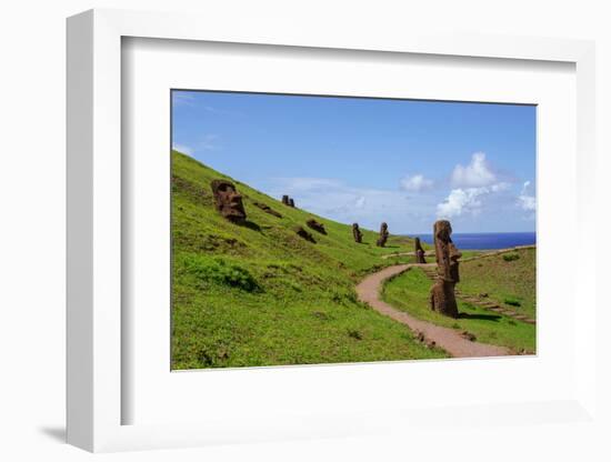 Statues on Isla De Pascua. Rapa Nui. Easter Island-Vladimir Krupenkin-Framed Photographic Print