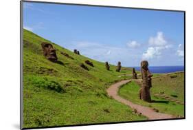 Statues on Isla De Pascua. Rapa Nui. Easter Island-Vladimir Krupenkin-Mounted Photographic Print