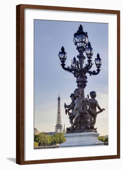 Statues on Pont Alexandre Iii with the Eiffel Tower in the Background, Paris, France, Europe-Julian Elliott-Framed Photographic Print