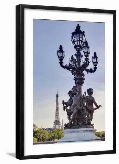 Statues on Pont Alexandre Iii with the Eiffel Tower in the Background, Paris, France, Europe-Julian Elliott-Framed Photographic Print