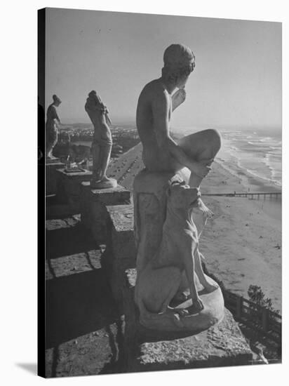 Statues on Sutro Heights Overlooking the Broad Expanse of the Ocean Beach-Hansel Mieth-Stretched Canvas