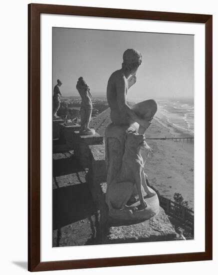 Statues on Sutro Heights Overlooking the Broad Expanse of the Ocean Beach-Hansel Mieth-Framed Photographic Print