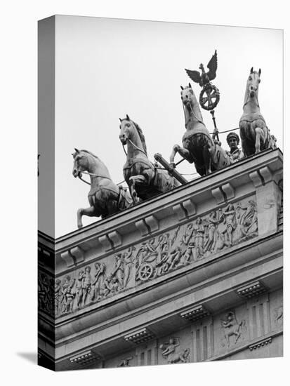 Statues on Top of Brandenburg Gate-Murat Taner-Stretched Canvas