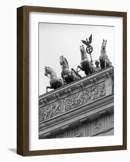 Statues on Top of Brandenburg Gate-Murat Taner-Framed Photographic Print