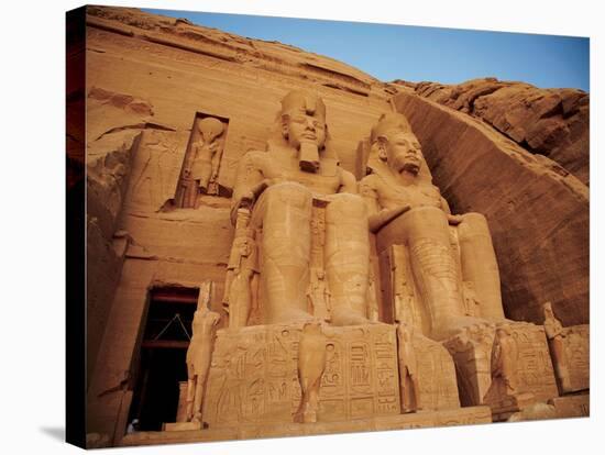 Statues, the Greater Temple, Abu Simbel, Egypt-Miva Stock-Stretched Canvas