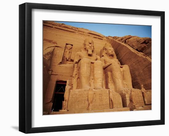Statues, the Greater Temple, Abu Simbel, Egypt-Miva Stock-Framed Premium Photographic Print