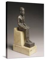 Statuette d'Imhotep, architecte et ministre de Djoser, portant une dédicace de Poumeh, fils de-null-Stretched Canvas