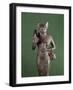 statuette de la déesse Bastet tenant le panier, l'égide et le sistre-null-Framed Giclee Print