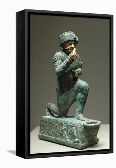 Statuette of Worshipper of Larsa-null-Framed Stretched Canvas