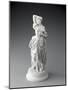 Statuette posée sur un socle rond, jeune femme en costume XVIIIème (sujet Watteau).-null-Mounted Giclee Print